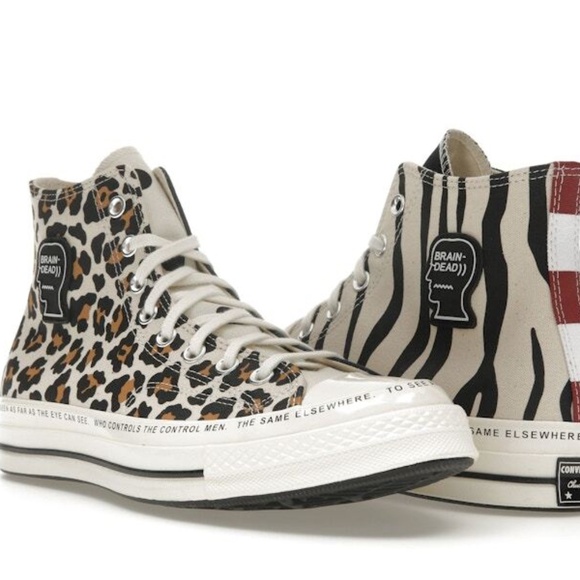 Brain Dead X Chuck Taylor (Converse) 70 HIGH - 'Mismatched Prints' (M6/W8) NWT - Picture 9 of 16